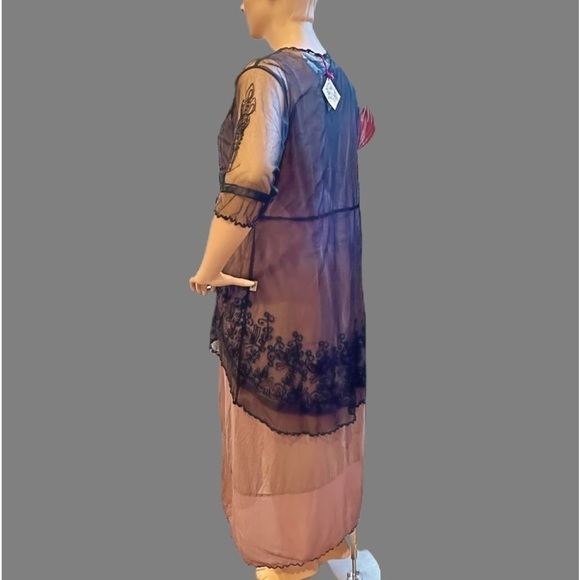 Nataya Dress w/ Soutache & Lace Trim Tunic Size 2X Black & Plum-Gray Titanic NEW - Picture 16 of 16